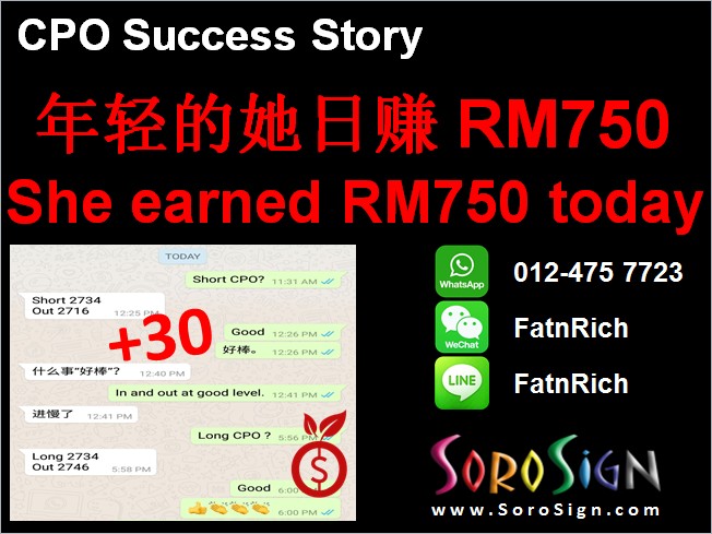 She earned RM750 today